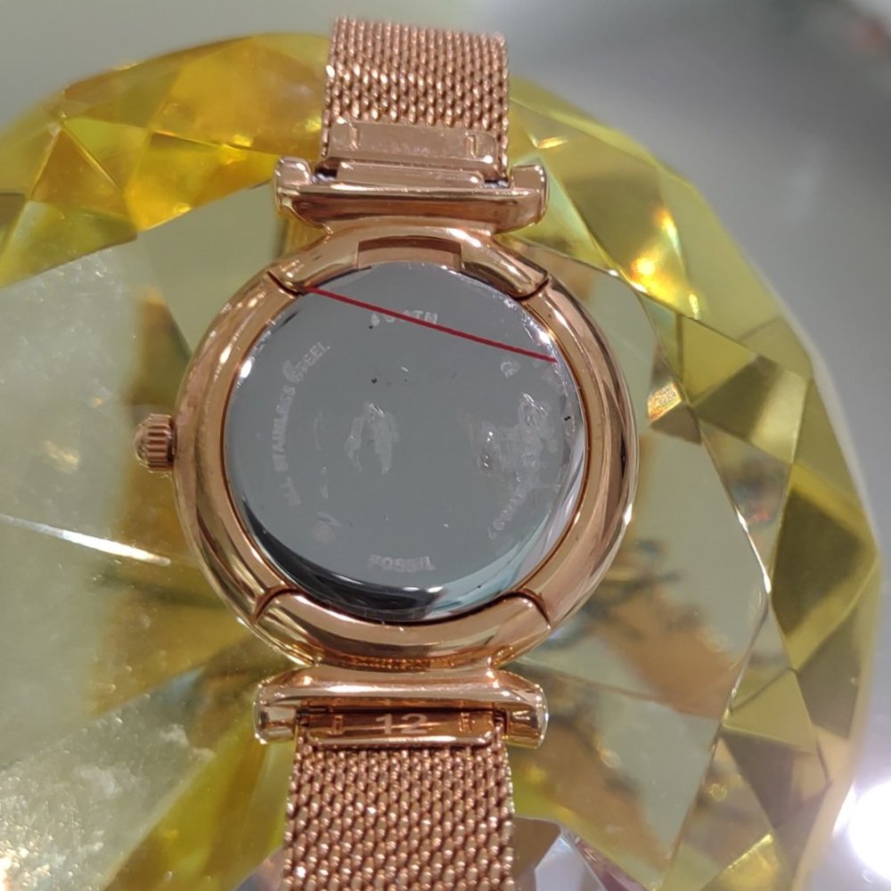 Fossil Carlie Three-Hand Rose Gold-Tone Stainless… - image 2